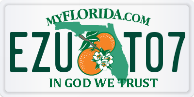 FL license plate EZUT07