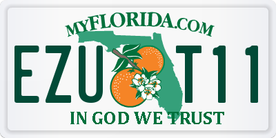 FL license plate EZUT11