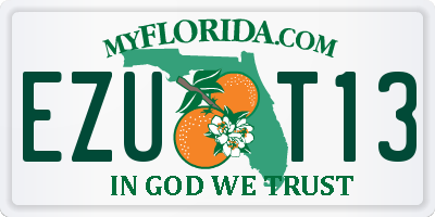 FL license plate EZUT13