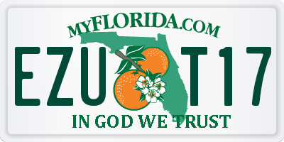 FL license plate EZUT17