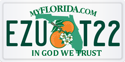 FL license plate EZUT22