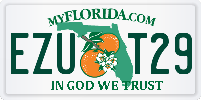 FL license plate EZUT29