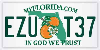 FL license plate EZUT37