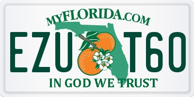 FL license plate EZUT60