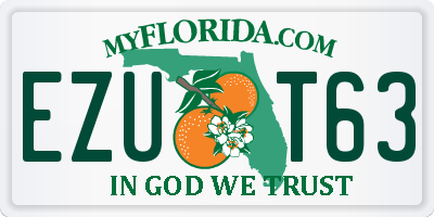 FL license plate EZUT63