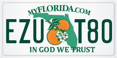 FL license plate EZUT80