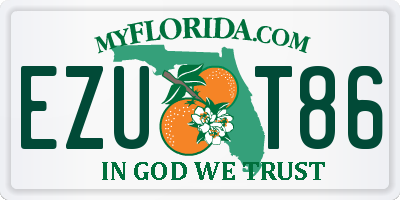 FL license plate EZUT86