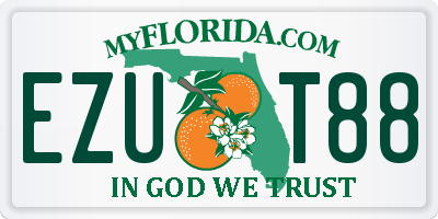 FL license plate EZUT88