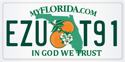 FL license plate EZUT91