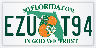 FL license plate EZUT94