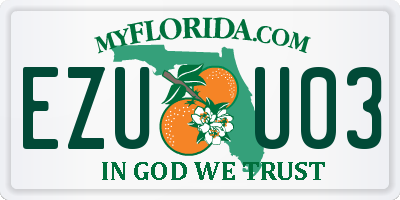 FL license plate EZUU03