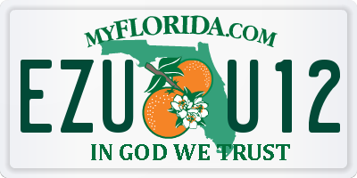 FL license plate EZUU12