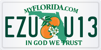 FL license plate EZUU13