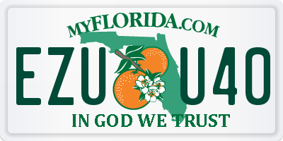 FL license plate EZUU40