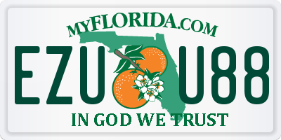 FL license plate EZUU88