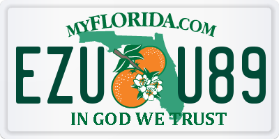 FL license plate EZUU89