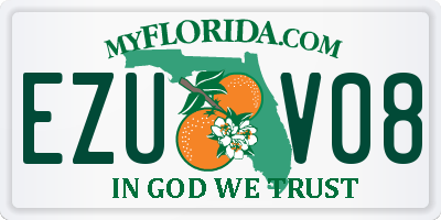 FL license plate EZUV08