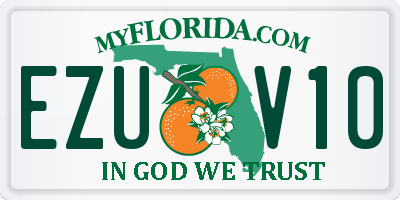 FL license plate EZUV10