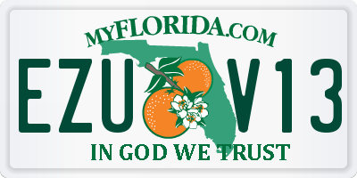 FL license plate EZUV13