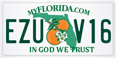 FL license plate EZUV16