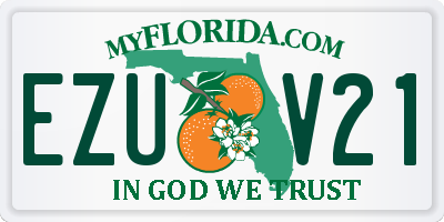 FL license plate EZUV21