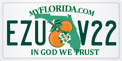 FL license plate EZUV22