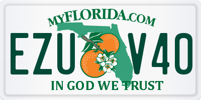 FL license plate EZUV40