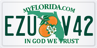 FL license plate EZUV42