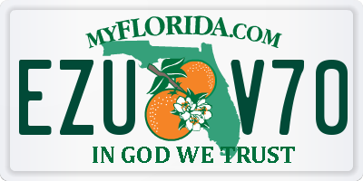 FL license plate EZUV70