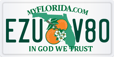 FL license plate EZUV80