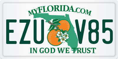 FL license plate EZUV85