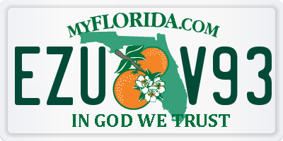 FL license plate EZUV93