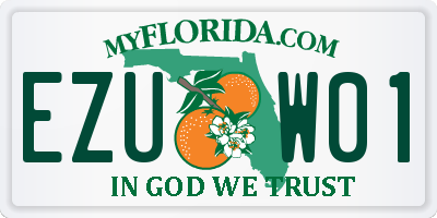 FL license plate EZUW01