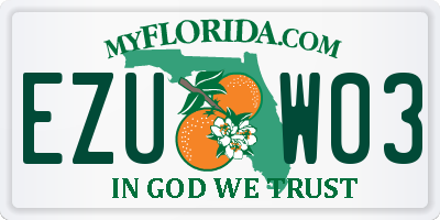 FL license plate EZUW03