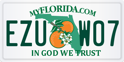 FL license plate EZUW07