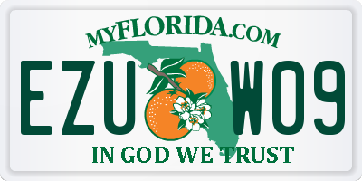 FL license plate EZUW09