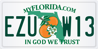 FL license plate EZUW13