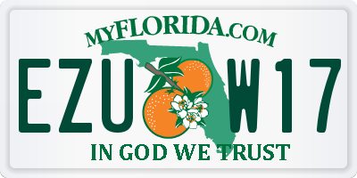 FL license plate EZUW17