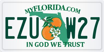 FL license plate EZUW27