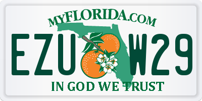 FL license plate EZUW29