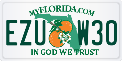 FL license plate EZUW30