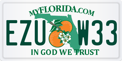 FL license plate EZUW33