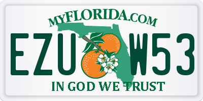 FL license plate EZUW53