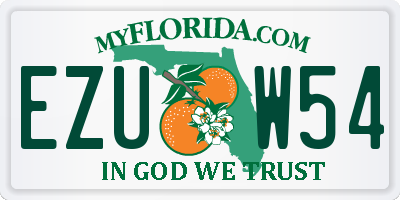 FL license plate EZUW54