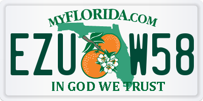 FL license plate EZUW58