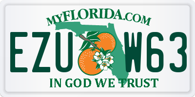 FL license plate EZUW63