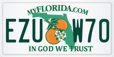 FL license plate EZUW70