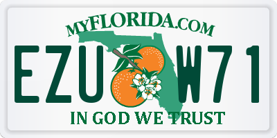 FL license plate EZUW71