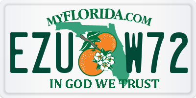 FL license plate EZUW72