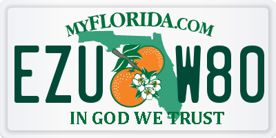 FL license plate EZUW80